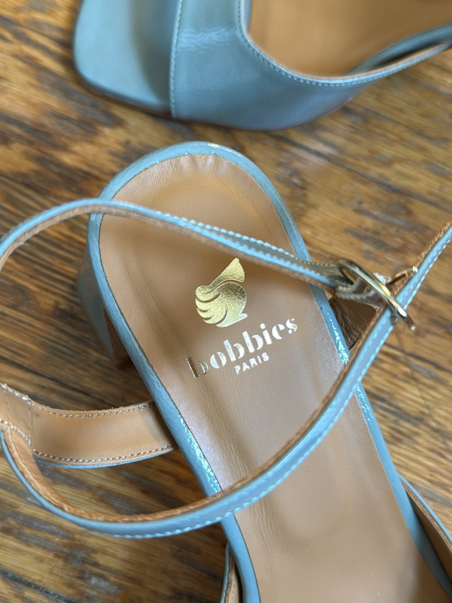 Sage Green Leather Square-Toe Ankle-Strap Sandals — image 3 of 7